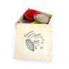 Coffret jardinage en bois avec pots en bambou, graines et outils, idéal pour cadeau d'affaires personnalisable et bien-être