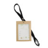 Porte-badge avec badge en papier ensemencé et lanière en tissu