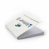 Bloc-note papier graines personnalisable, goodie made in France avec couverture de fleurs ensemencée, format compact pour communication éco-responsable.