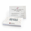 Bloc-note papier graines personnalisable, goodie made in France avec couverture de fleurs ensemencée, format compact pour communication éco-responsable.