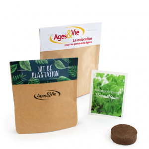 Goodies personnalisable RSE pour campagne de communication en sachet popup avec graines