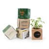 Cube bois graines, cadeau d'entreprise écologique personnalisable