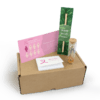 Box cadeau nature avec carte personnalisable, crayon à graines, marque-page, fleurs séchées en tube et bloc-note avec couverture en papier ensemencé