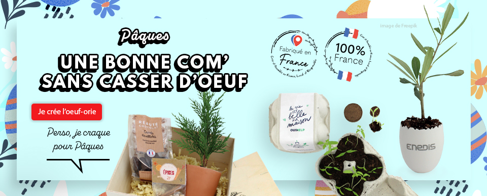 Objets publicitaires de communication made in France sur le thème de Pâques