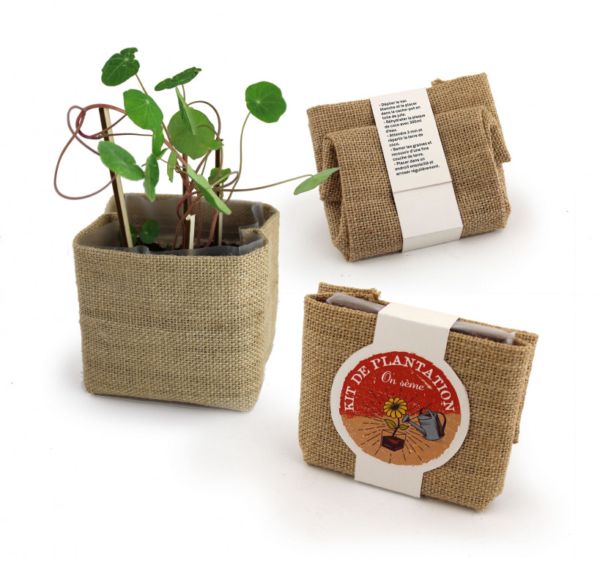 Photo du Kit Pocket Coco Jute, lauréat de l'objet média, parfait pour toute campagne publicitaire personnalisable avec goodies écologiques.